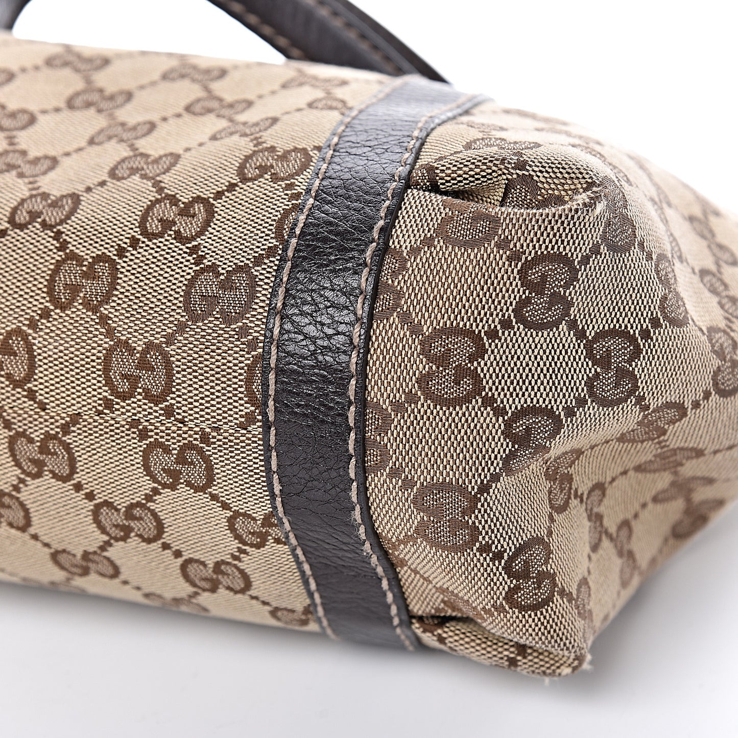 Monogram Medium New Ladies Web Tote Dark Brown