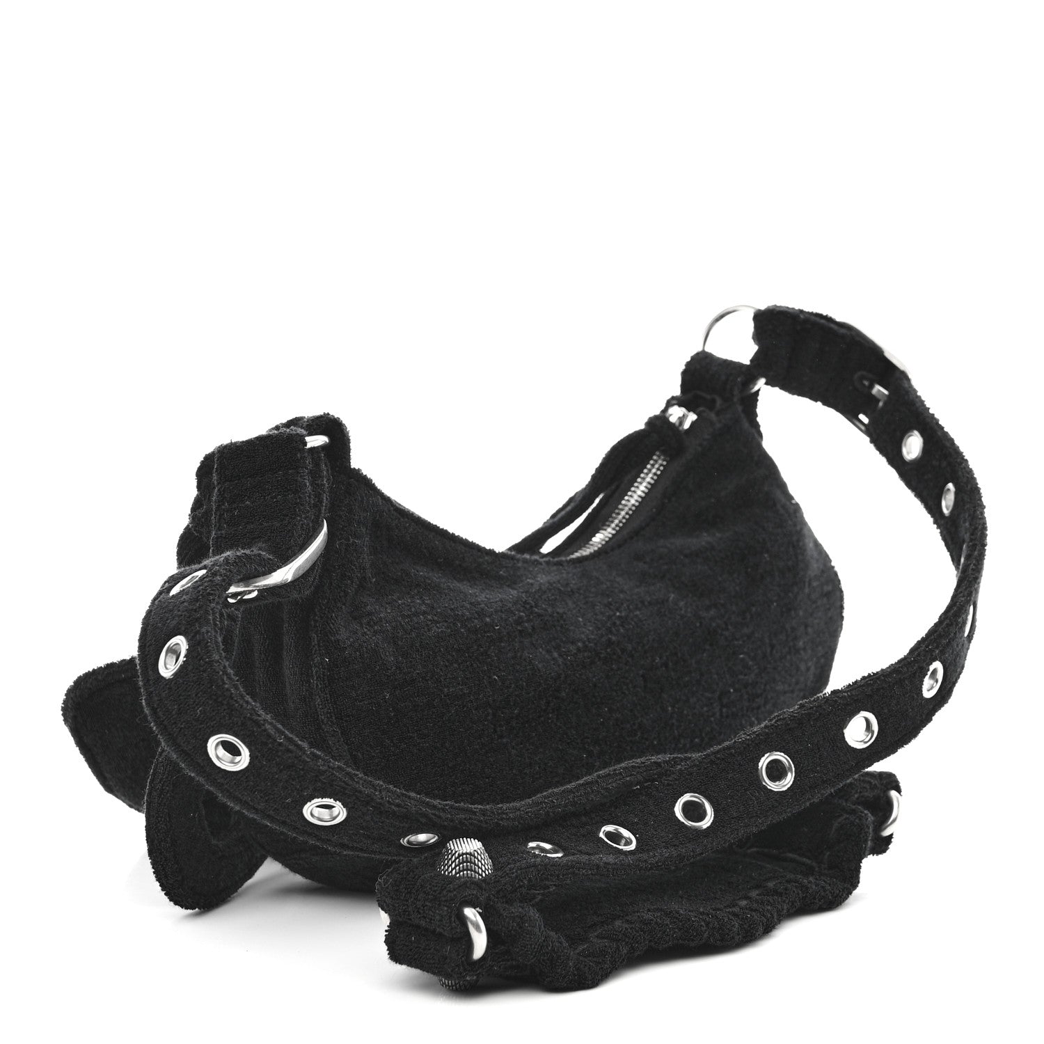 Balenciaga Terry Cloth Le Cagole Shoulder Bag XS Black 3 of 11
