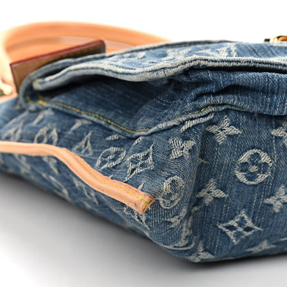 Louis Vuitton Monogram Denim Sac Plat Blue 10 of 17