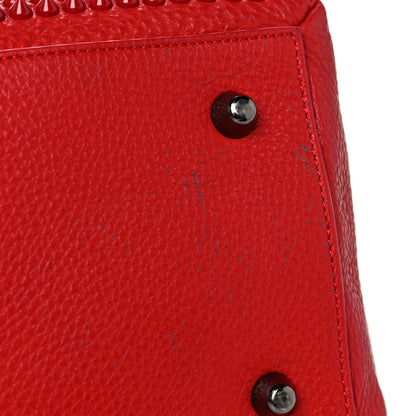 Christian Louboutin Grained Calfskin Studded Panettone Bowling Bag Red 17 of 17