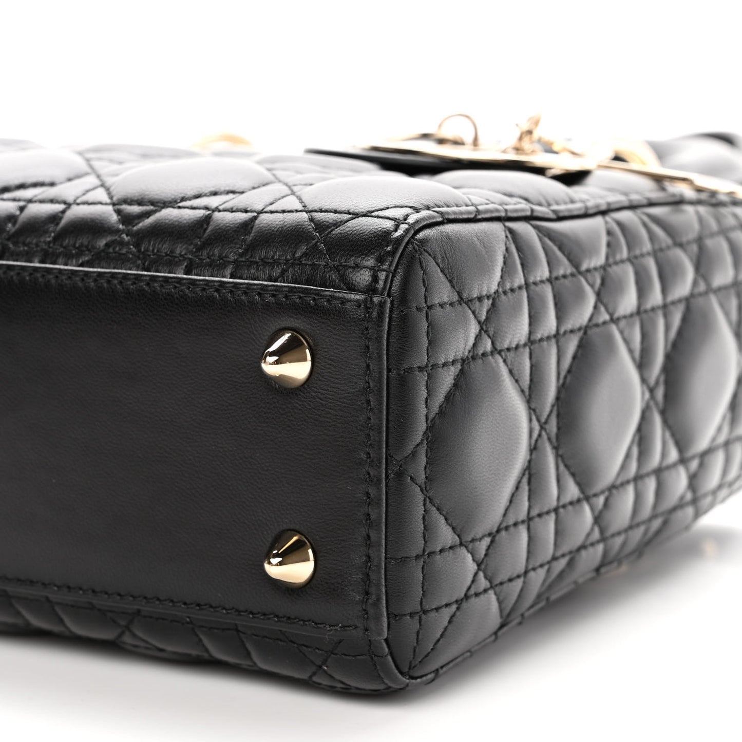 Lambskin Cannage Small Lucky Badges My Lady Dior Black