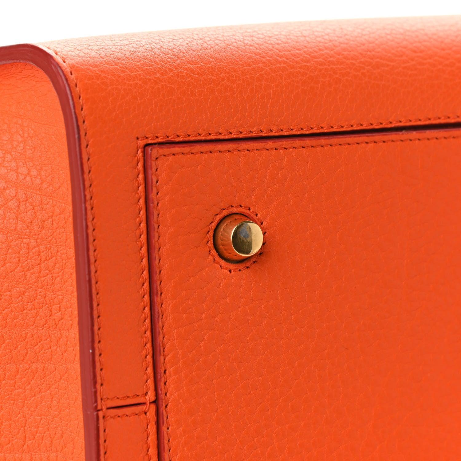 Celine Crisped Calfskin Small Tie Knot Tote Bright Orange 12 of 15