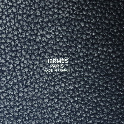 Hermes Taurillon Clemence Picotin 22 MM Bleu De Malte 10 of 11