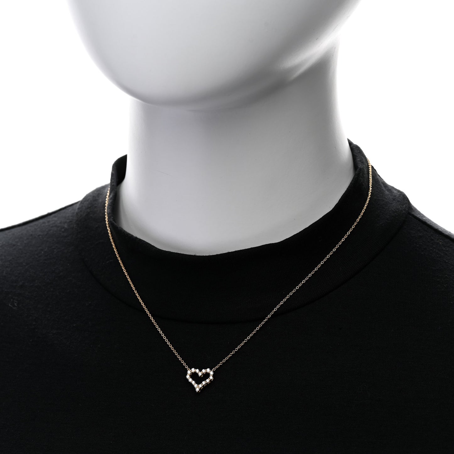 18K Yellow Gold Diamond Mini Heart Pendant Necklace
