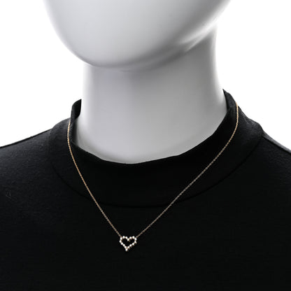 Tiffany 18K Yellow Gold Diamond Mini Heart Pendant Necklace 2 of 6