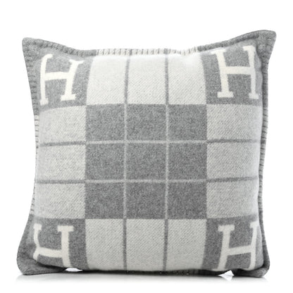 Hermes Wool Cashmere Avalon III Pillow PM Ecru Gris Clair 1 of 3