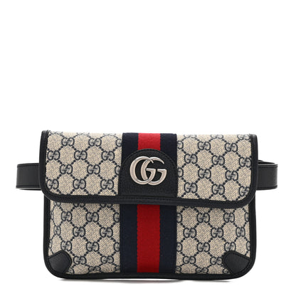 Gucci GG Supreme Monogram Web Small Ophidia Belt Bag 90 36 Beige Navy 1 of 10