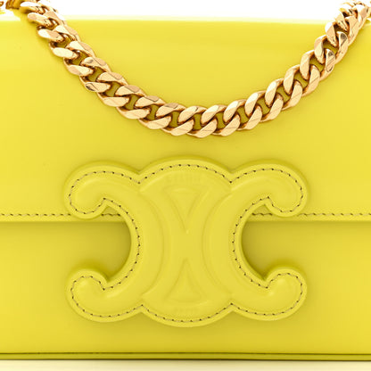 Celine Shiny Calfskin Cuir Triomphe Chain Shoulder Bag Anis 10 of 13