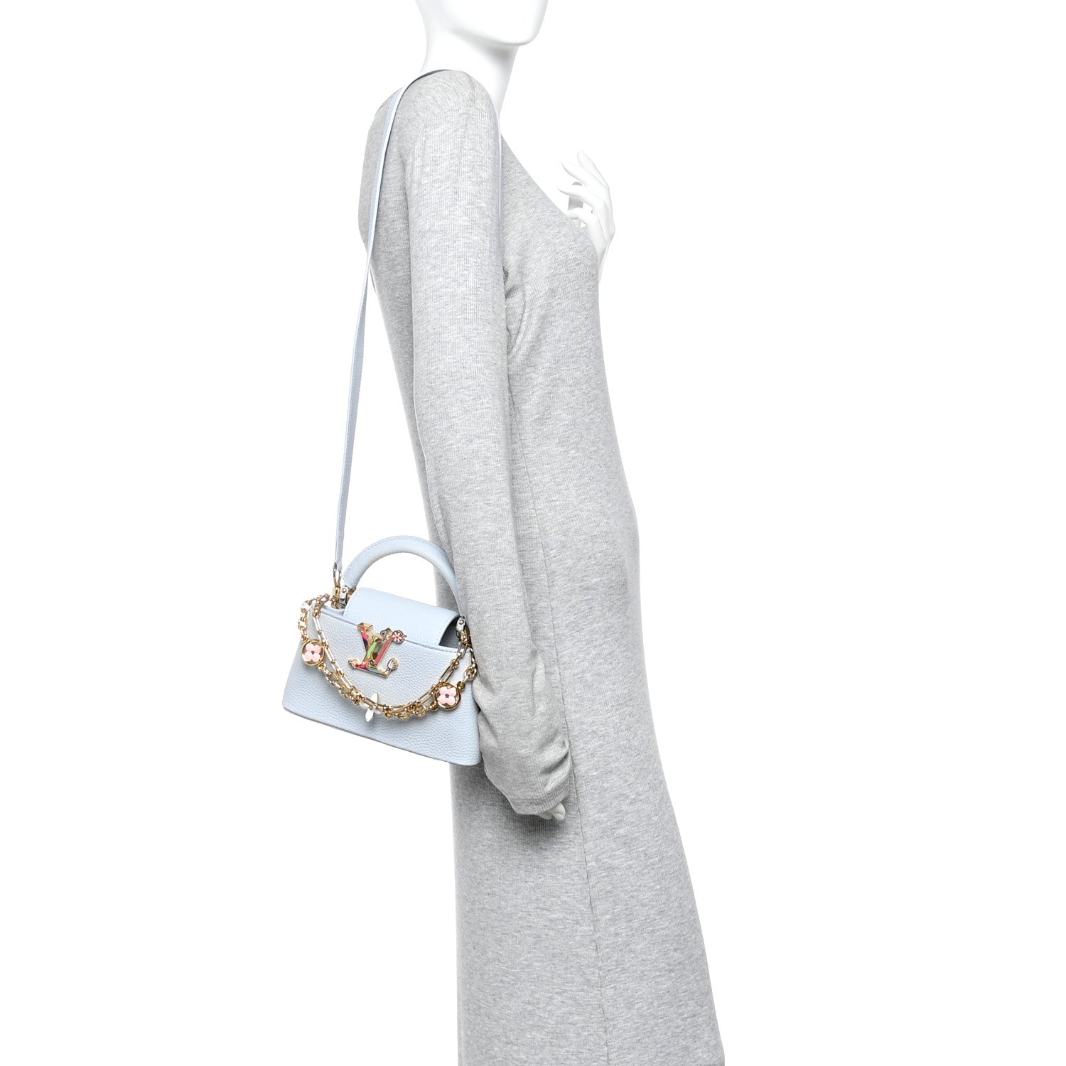 Louis Vuitton LV X TM Taurillon Capucines East West Mini Olympe Blue 2 of 9