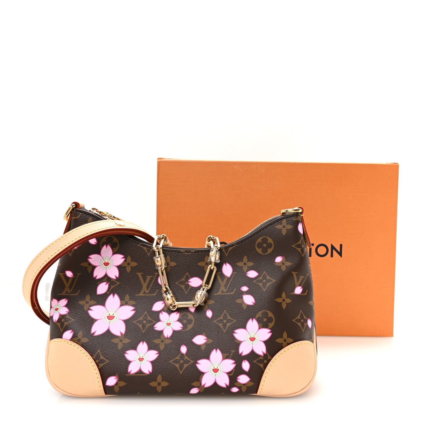 LV x TM Monogram Chery Blossom Boulogne Sakura Brown