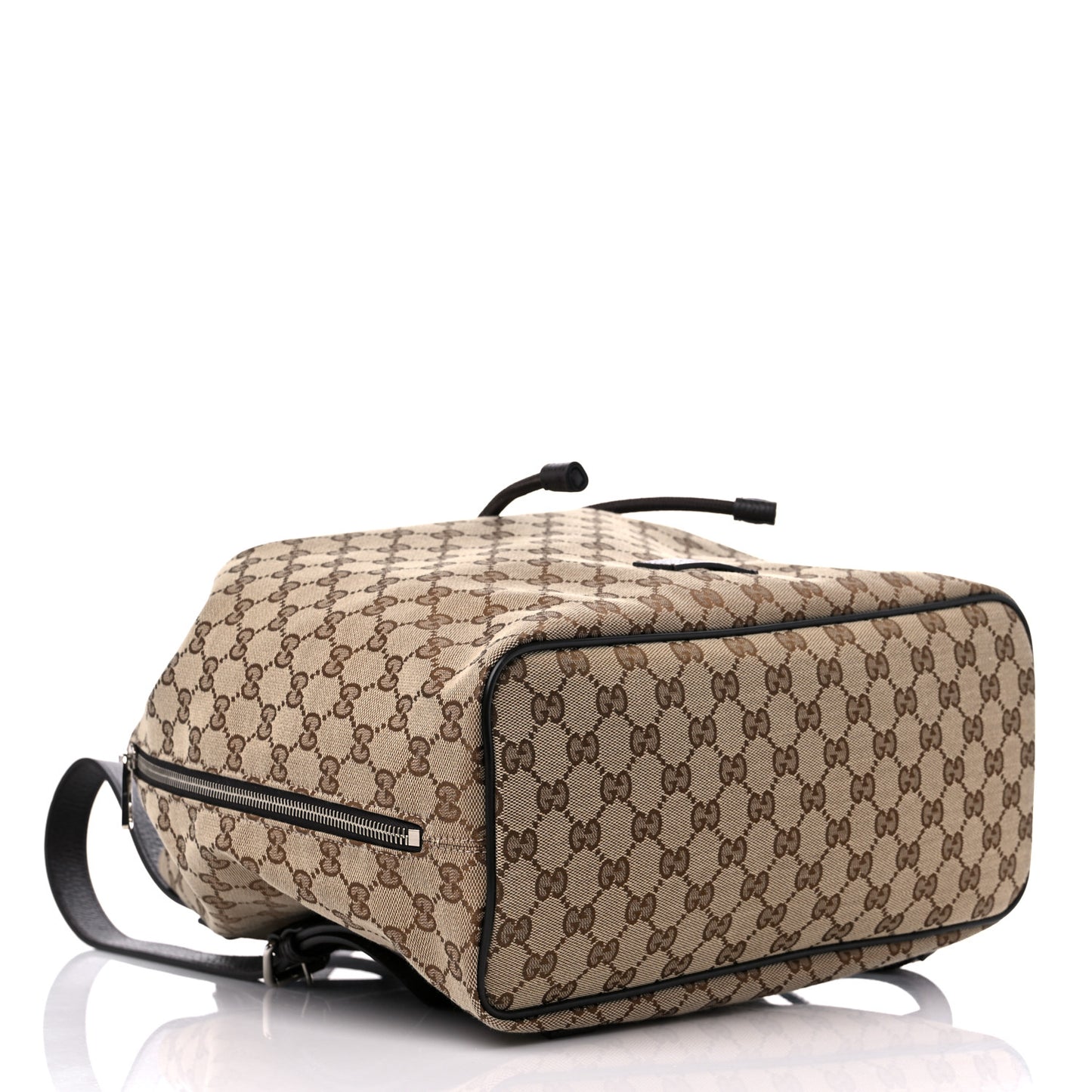 Monogram Dollar Calfskin O Drawstring Backpack Beige Ebony Testa di Moro Dark Chocolate