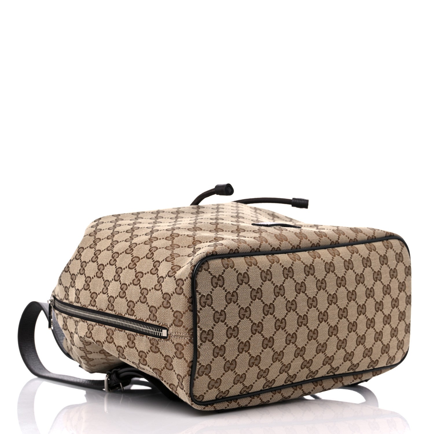 Gucci Monogram Dollar Calfskin O Drawstring Backpack Beige Ebony Testa di Moro Dark Chocolate 4 of 10