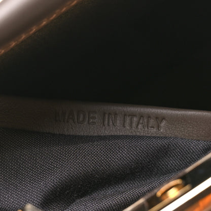 Fendi Vitello Seta Suede FF Mini Peekaboo Iconic Satchel Chocolate Sigaro Marrone 7 of 12