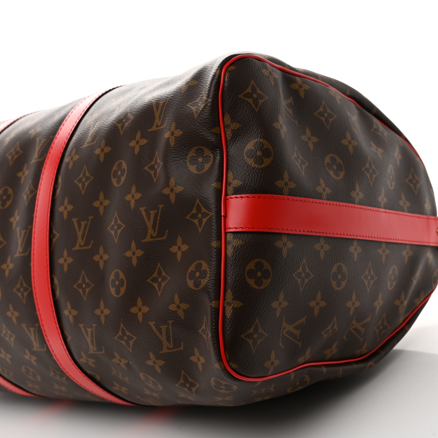 Calfskin Monogram Keepall Bandouliere 50 Coquelicot