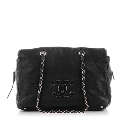 Chanel Calfskin Large Diamond Stitch Tote Black 1 of 7