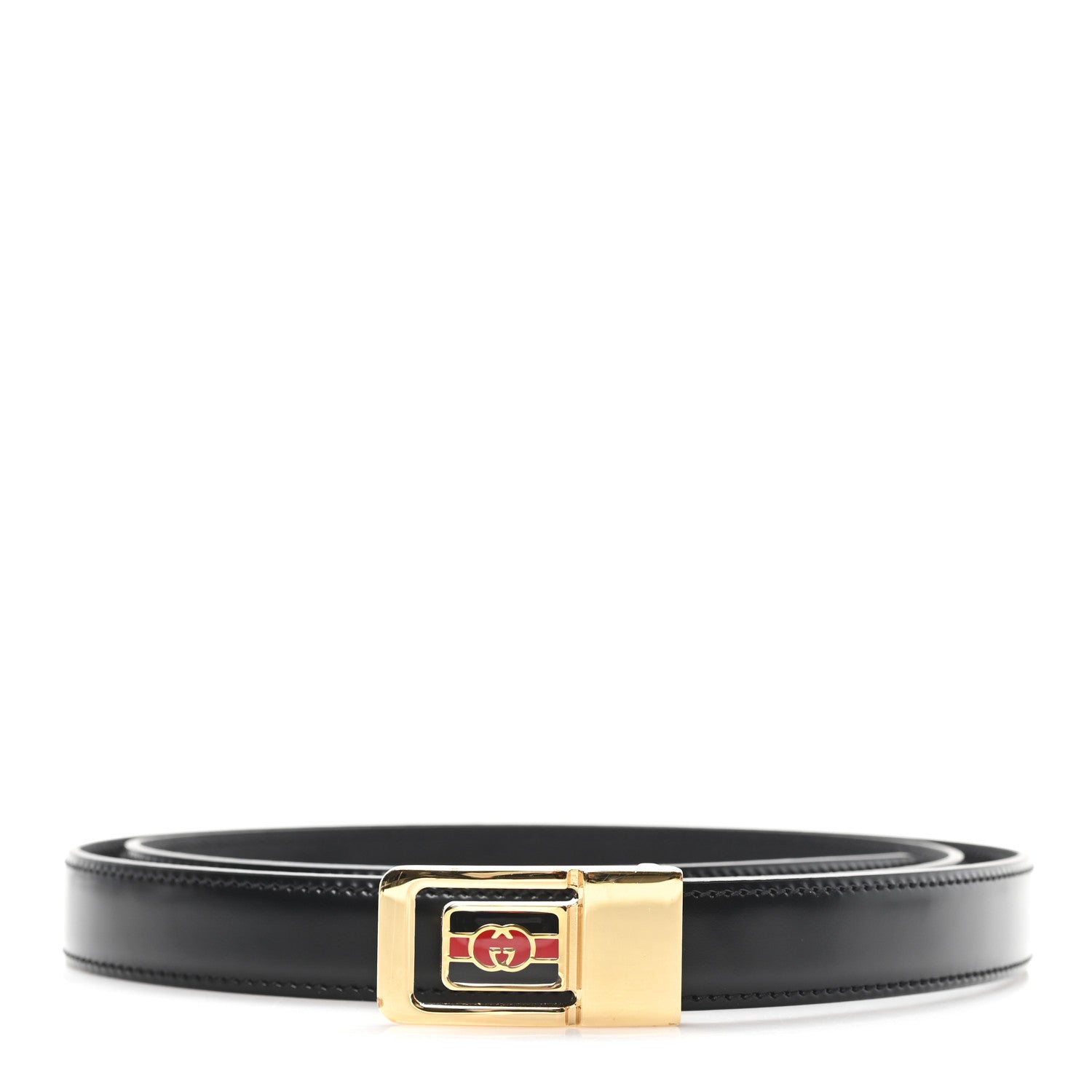Gucci Calfskin Web Interlocking G 20mm Belt 95 38 Black 1 of 5