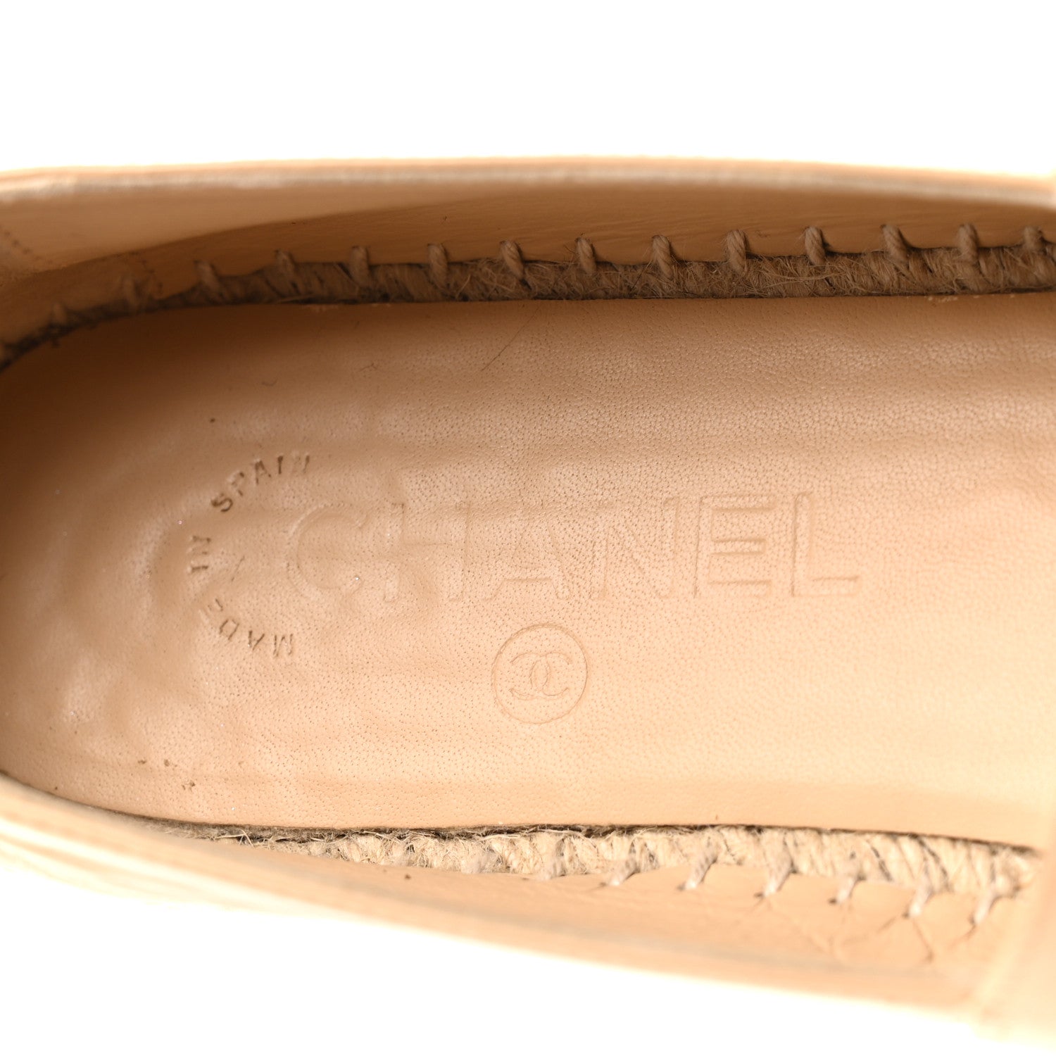 Chanel Lambskin CC Espadrilles 38 Beige Black 8 of 10