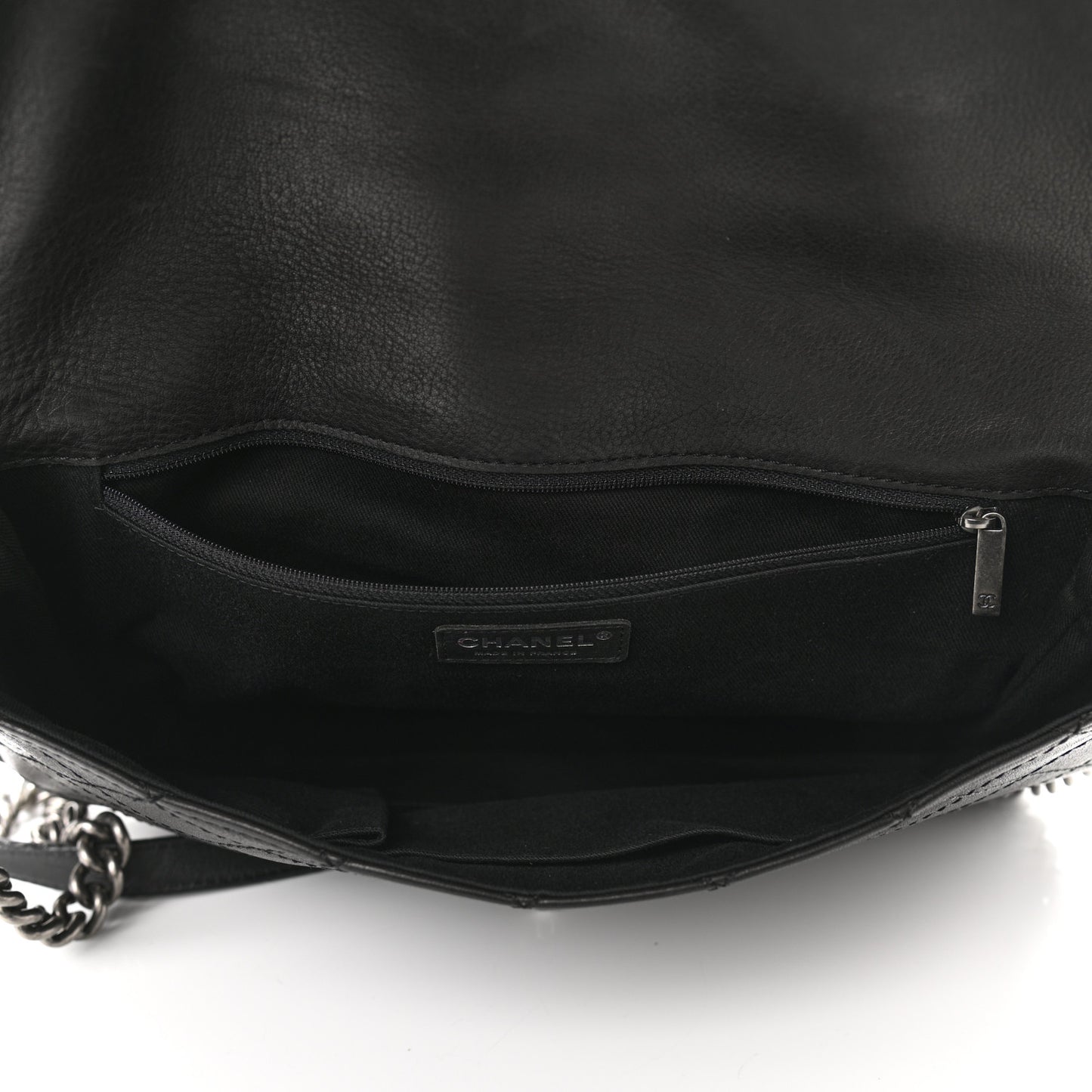 Calfskin Quilted Large Ride My Bag Messenger Black