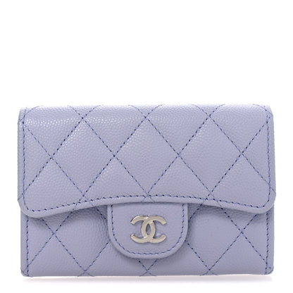 Chanel Caviar Quilted Flap Card Holder Wallet Light Purple 1 of 8