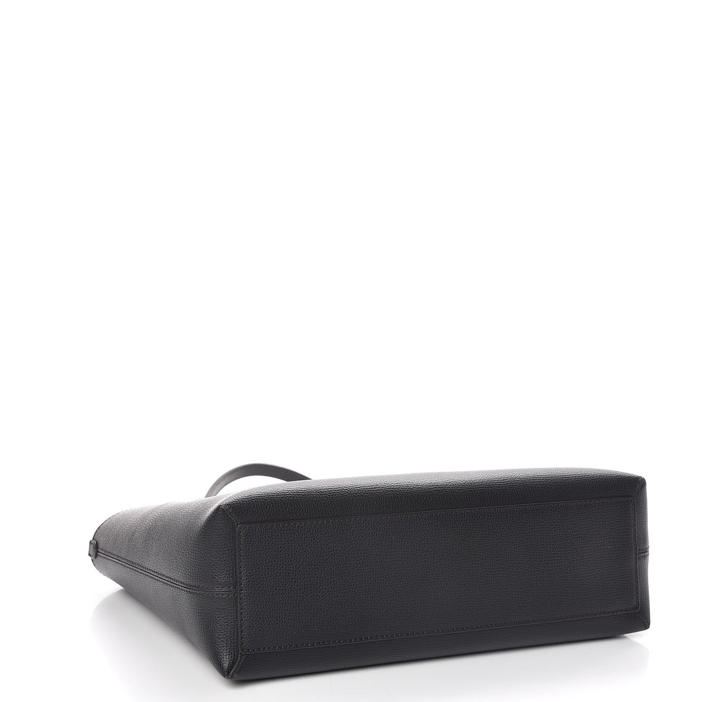 Grainy Calfskin Haymarket Check Small Reversible Tote Black