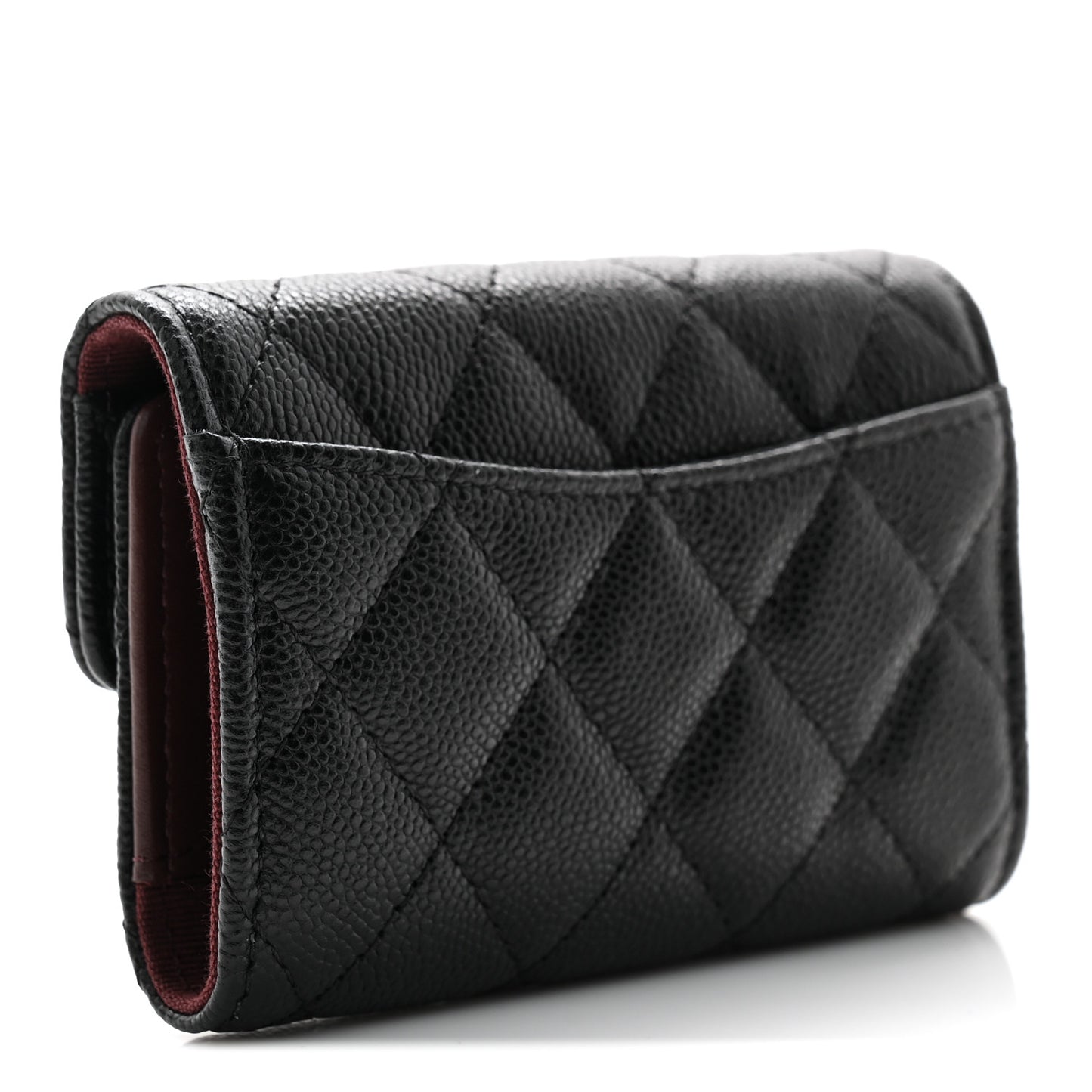 Caviar Quilted Classic 4 Key Holder Wallet Black