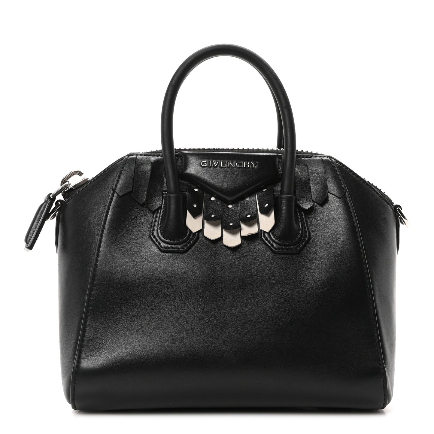 Calfskin Fringe Mini Antigona Black