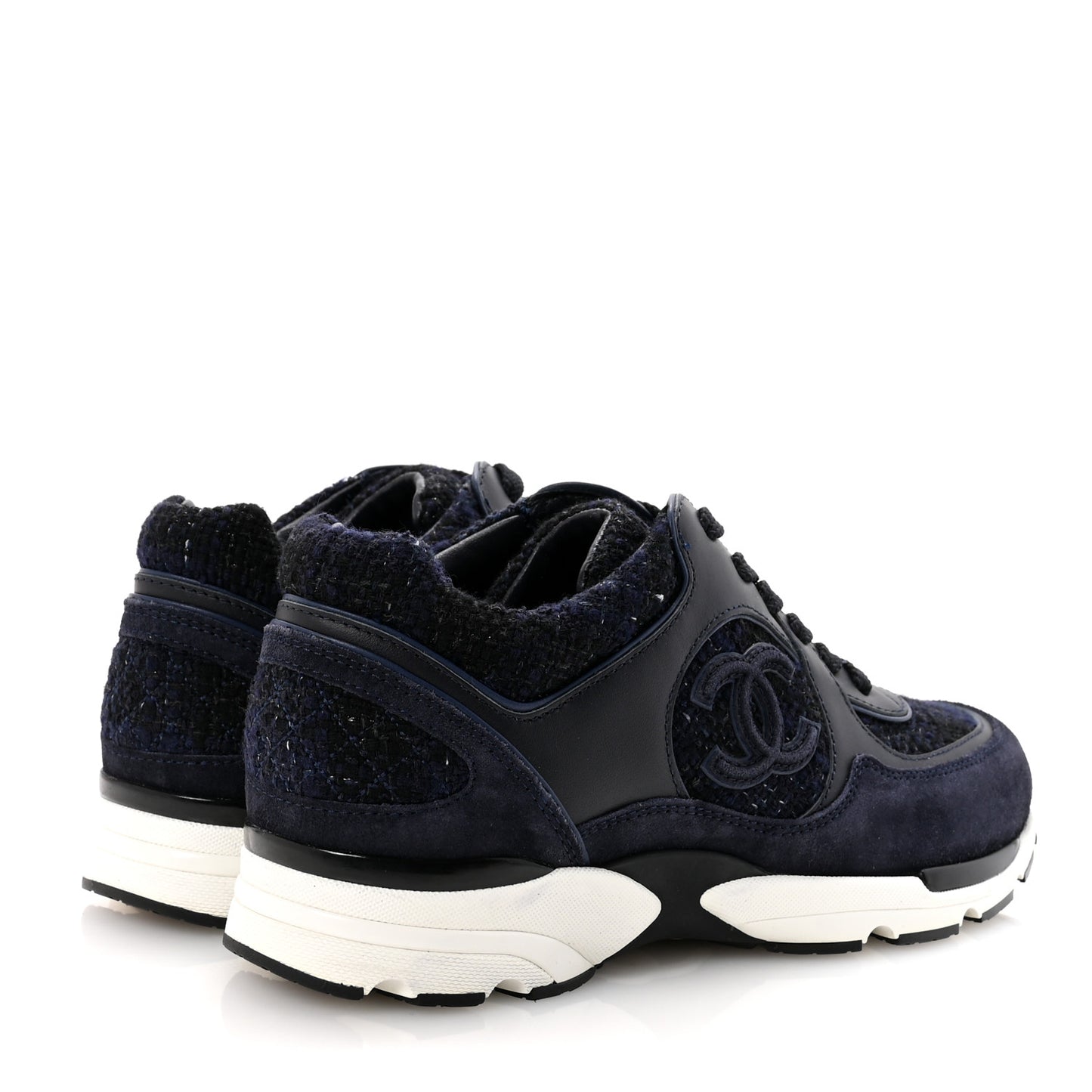 Tweed Suede Womens CC Sneakers 38 Black Blue