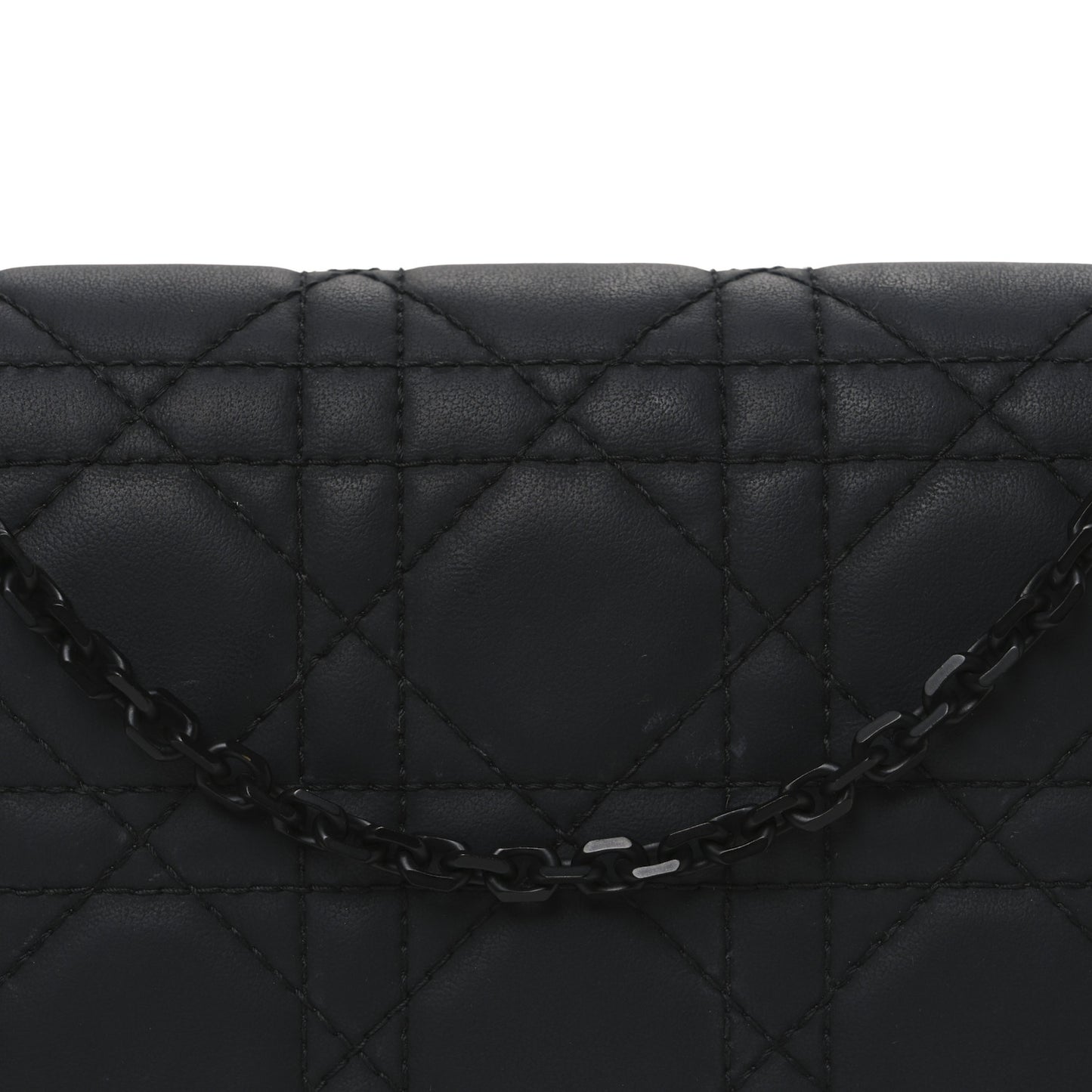 Ultra Matte Calfskin Cannage Lady Dior Clutch Black
