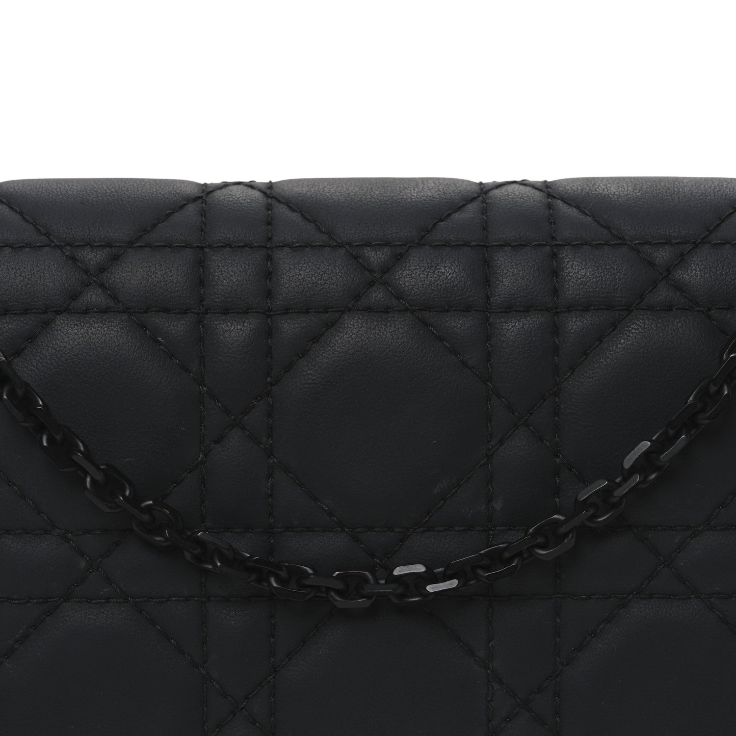 Christian Dior Ultra Matte Calfskin Cannage Lady Dior Clutch Black 7 of 10