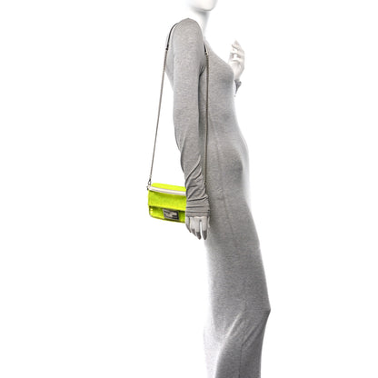 Fendi Transparent Paillettes Elaphe Mini Baguette Yellow Fluo Avorio 2 of 10