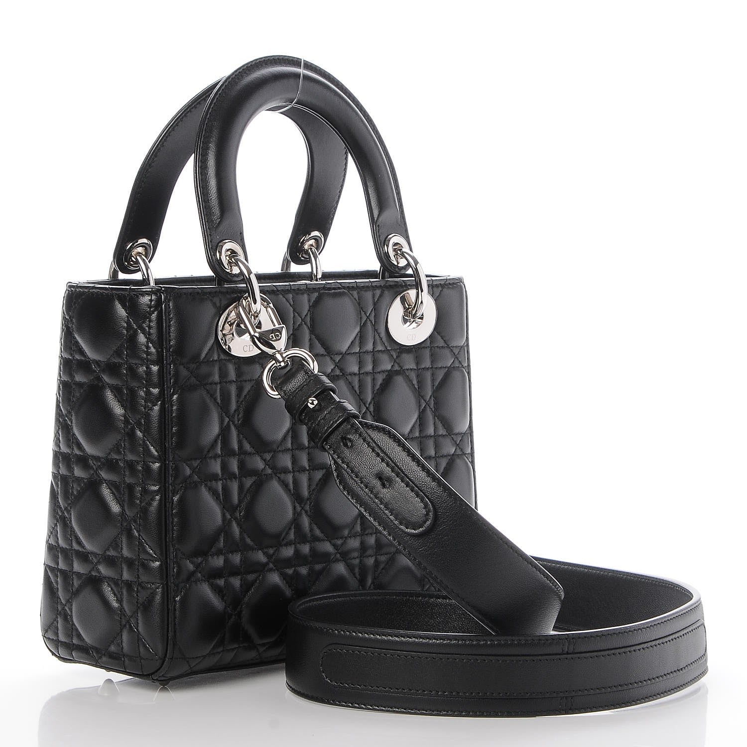 Christian Dior Lambskin Cannage Small Lucky Badges My Lady Dior Black 4 of 10