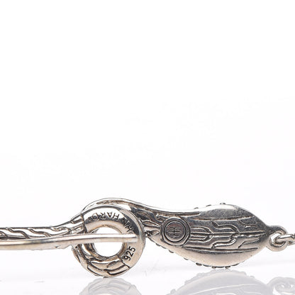 John Hardy Sterling Silver Diamond Aquamarine Blue Topaz Legends Cobra Batu Drop Earrings 4 of 5