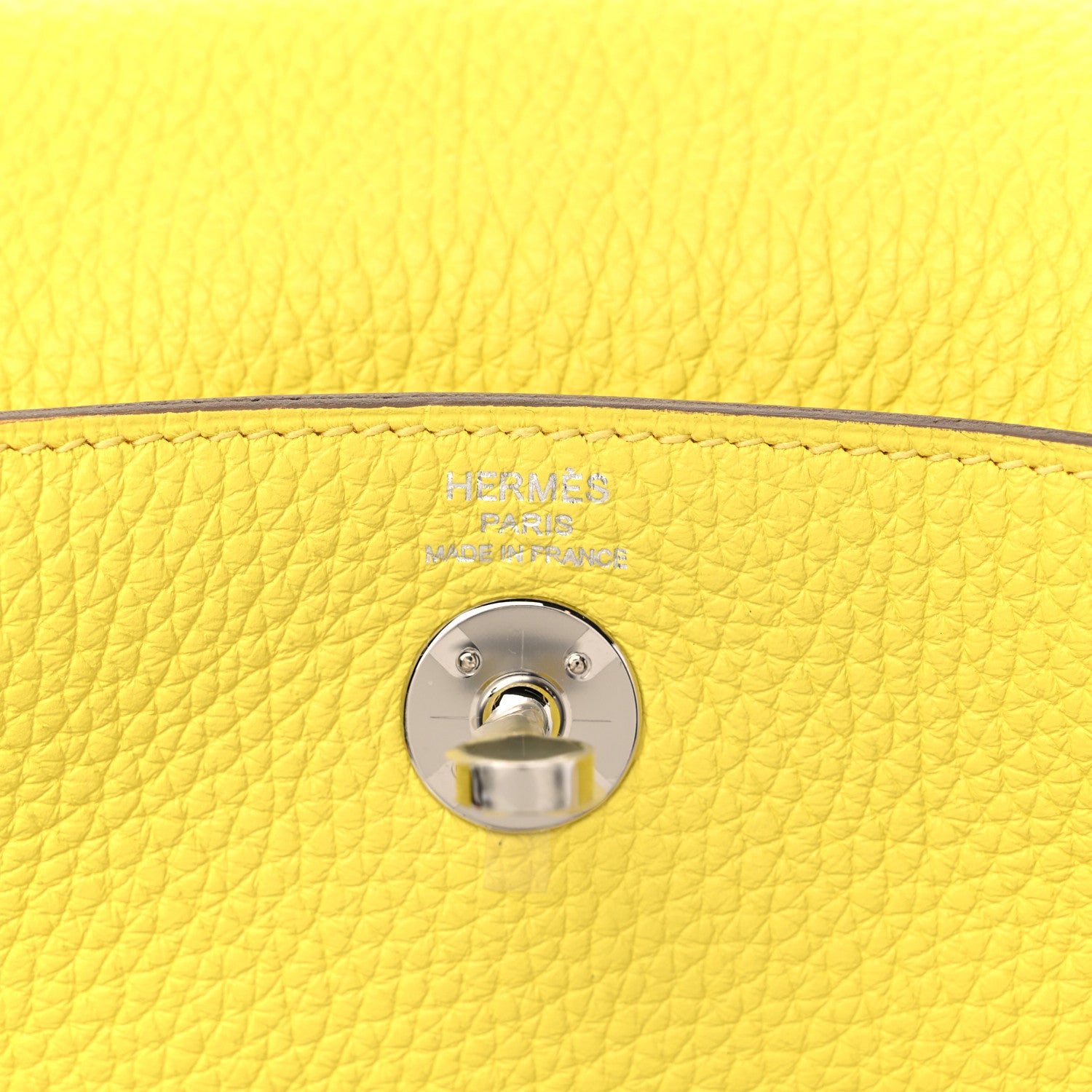 Hermes Taurillon Clemence Mini Lindy 20 Lime 6 of 10