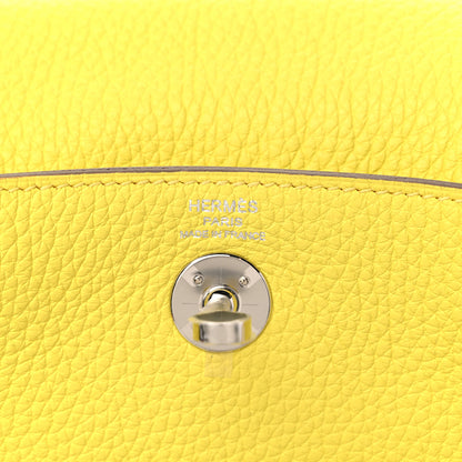 Hermes Taurillon Clemence Mini Lindy 20 Lime 6 of 10