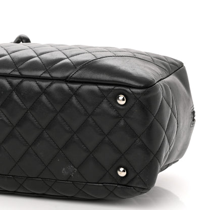 Chanel Calfskin Quilted Large Cambon Bowler Black White 10 of 11
