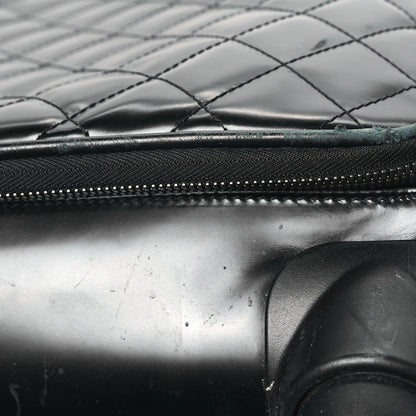 Chanel Vinyl Calfskin Quilted Coco Case Trolley Rolling Luggage Black 11 of 12