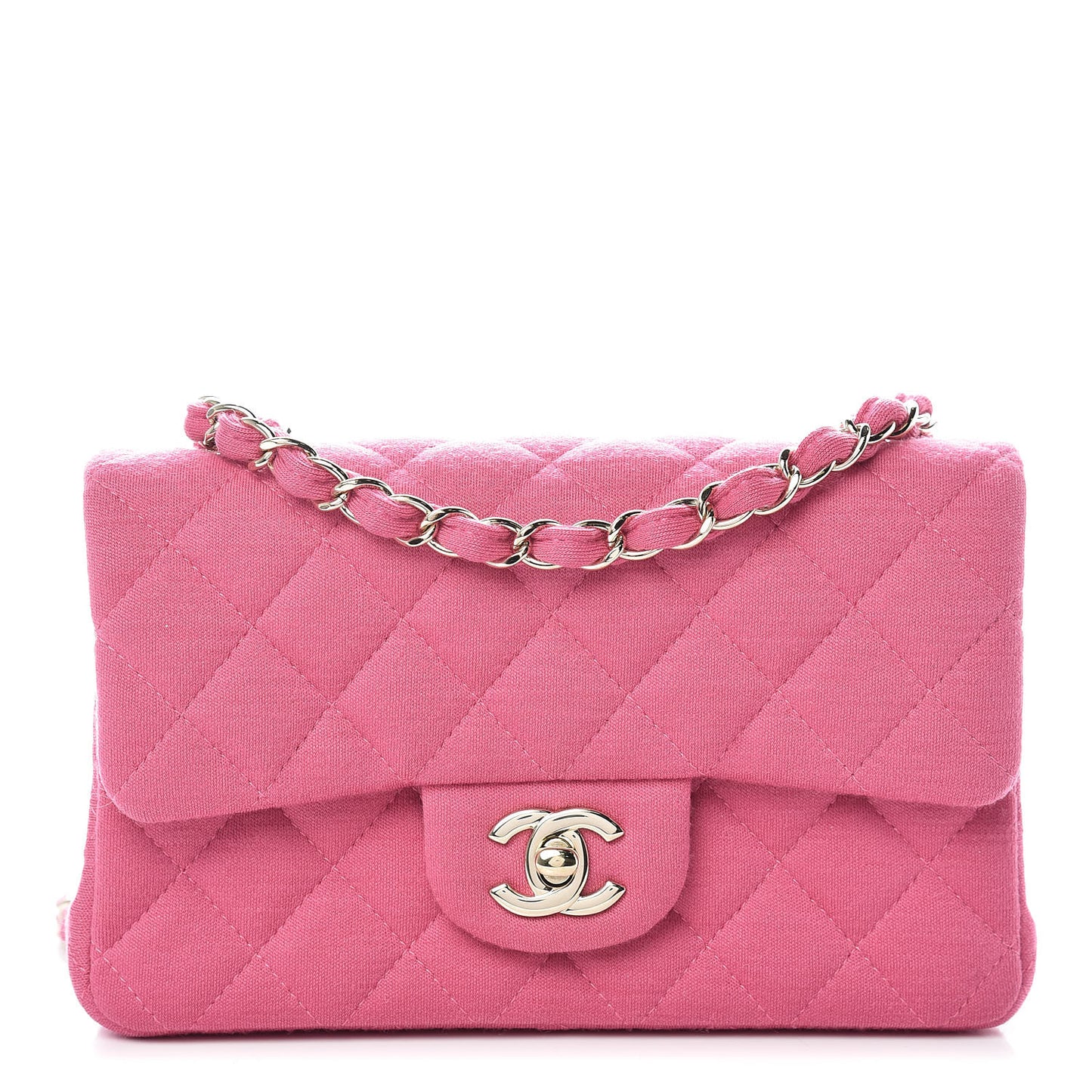 Jersey Quilted Mini Rectangular Flap Pink