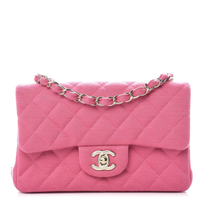 Chanel Jersey Quilted Mini Rectangular Flap Pink 1 of 10