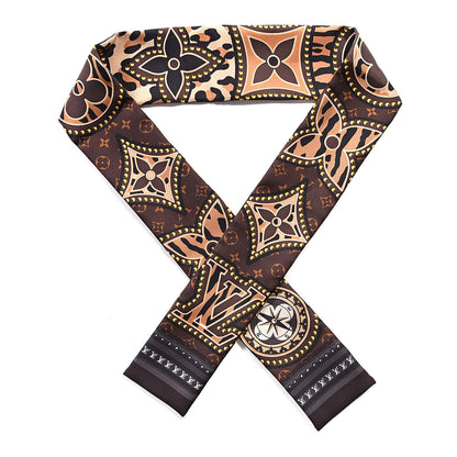 Louis Vuitton Silk Monogram LV World Bandeau Brown 1 of 5