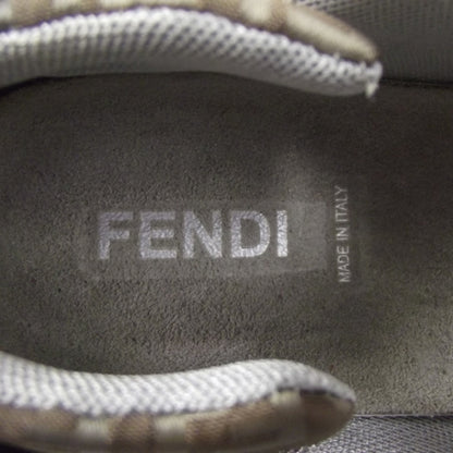 Fendi Metallic Canvas Vitello Zucchino Sneakers 40 Taupe 9 of 9