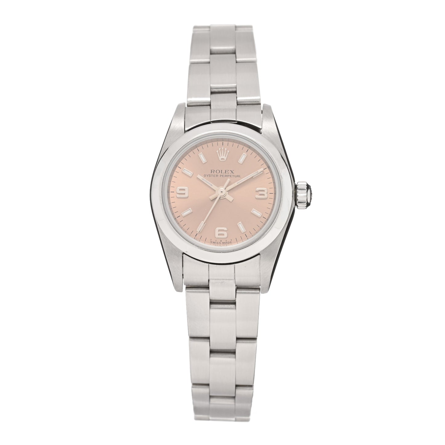 Stainless Steel 24mm Oyster Perpetual Watch Pink 76080