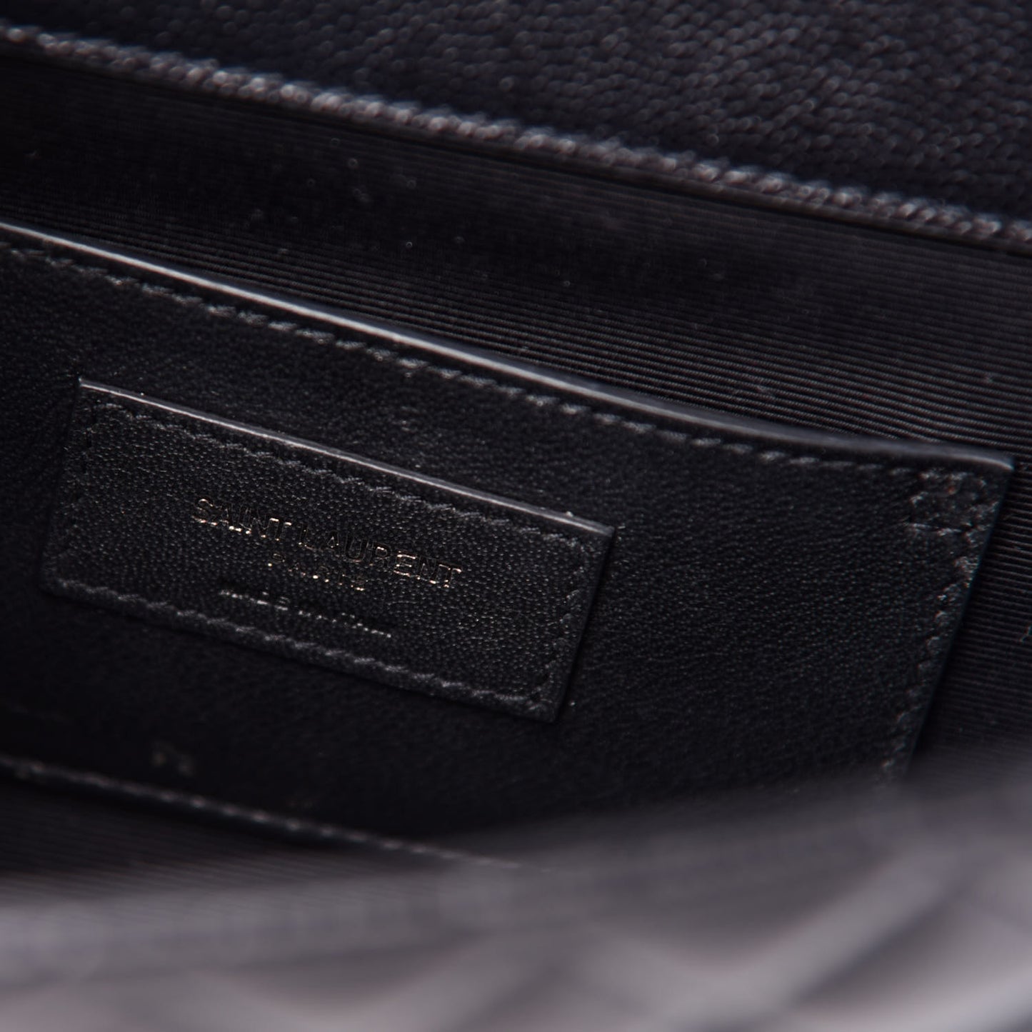 Grain De Poudre Textured Mixed Matelasse Triquilt Small Monogram Satchel Black