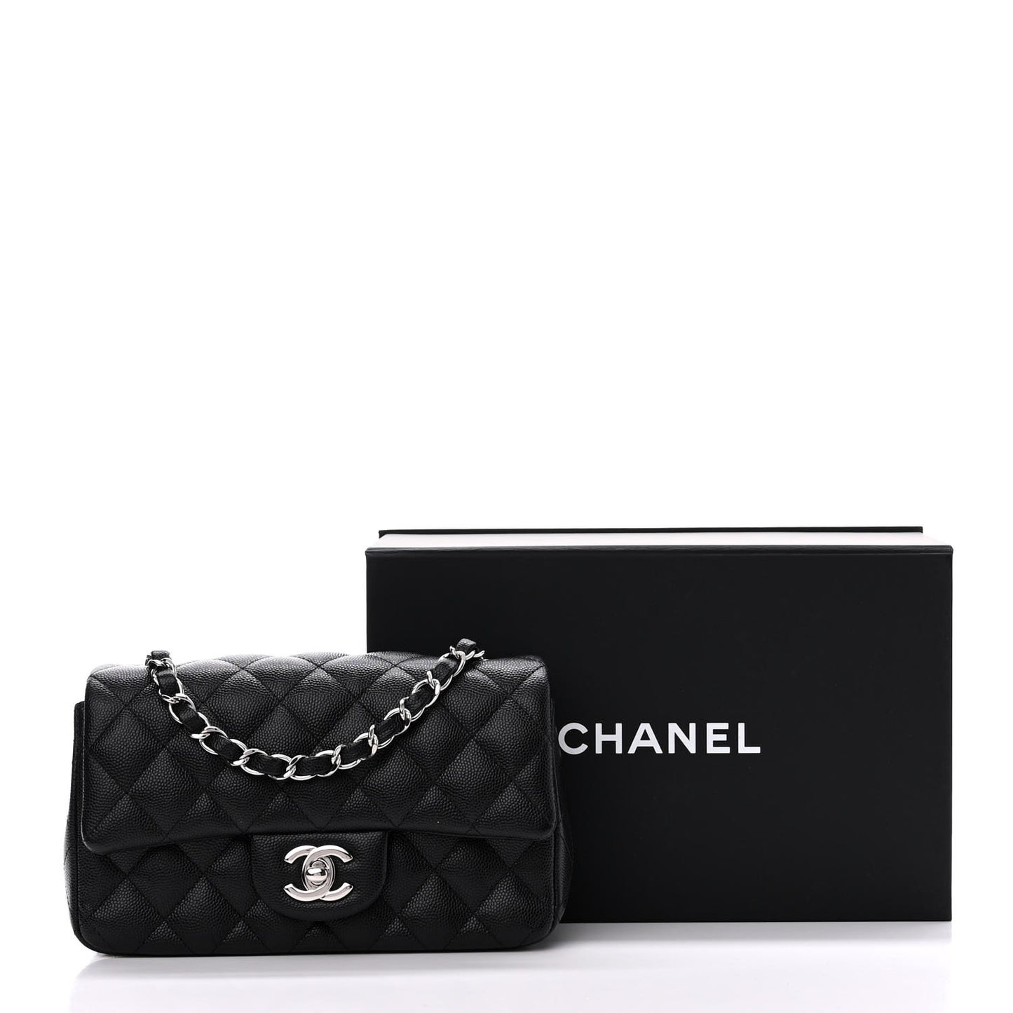 Caviar Quilted Mini Rectangular Flap Black