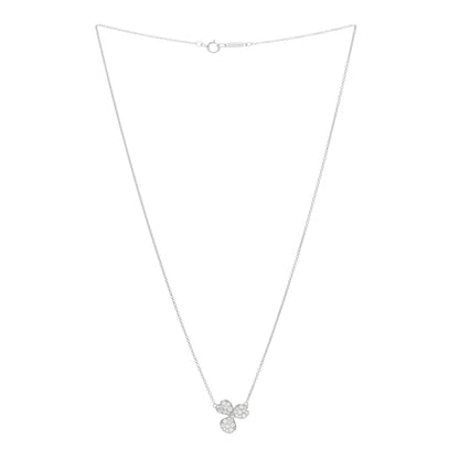 Tiffany Platinum Diamond Paper Flowers Pave Pendant Necklace 3 of 5