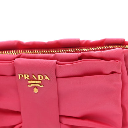 Prada Tessuto Nylon Bow Wristlet Begonia 9 of 9