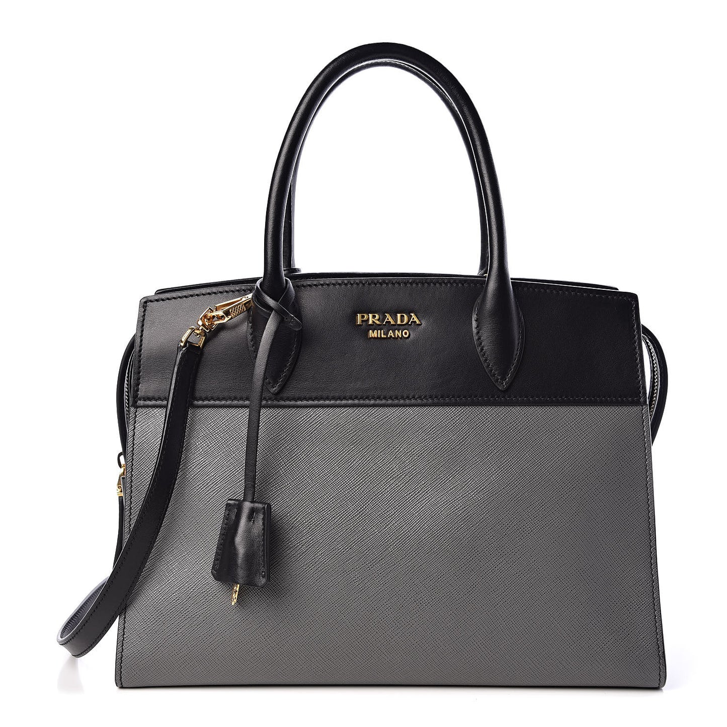 Saffiano City Calf Medium Esplanade Tote Mercurio Black
