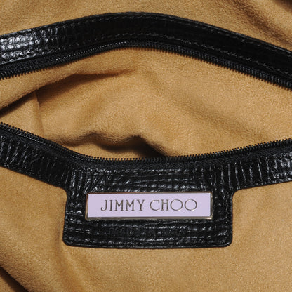 Jimmy Choo Textured Leather Blythe M Handbag Black 6 of 8