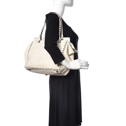 Valentino Garavani Vitello Medium Rockstud Tote Ivory 2 of 20