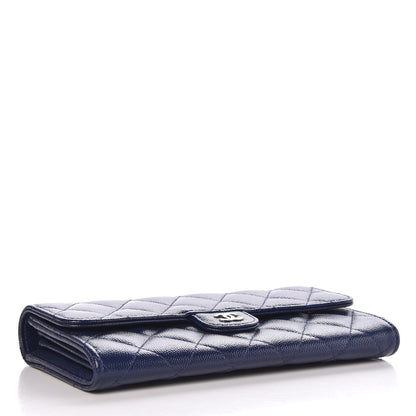 Chanel Caviar Quilted Large Flap Wallet Navy Blue 4 of 8