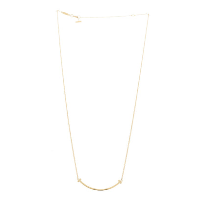 Tiffany 18K Yellow Gold Small T Smile Pendant Necklace 3 of 5